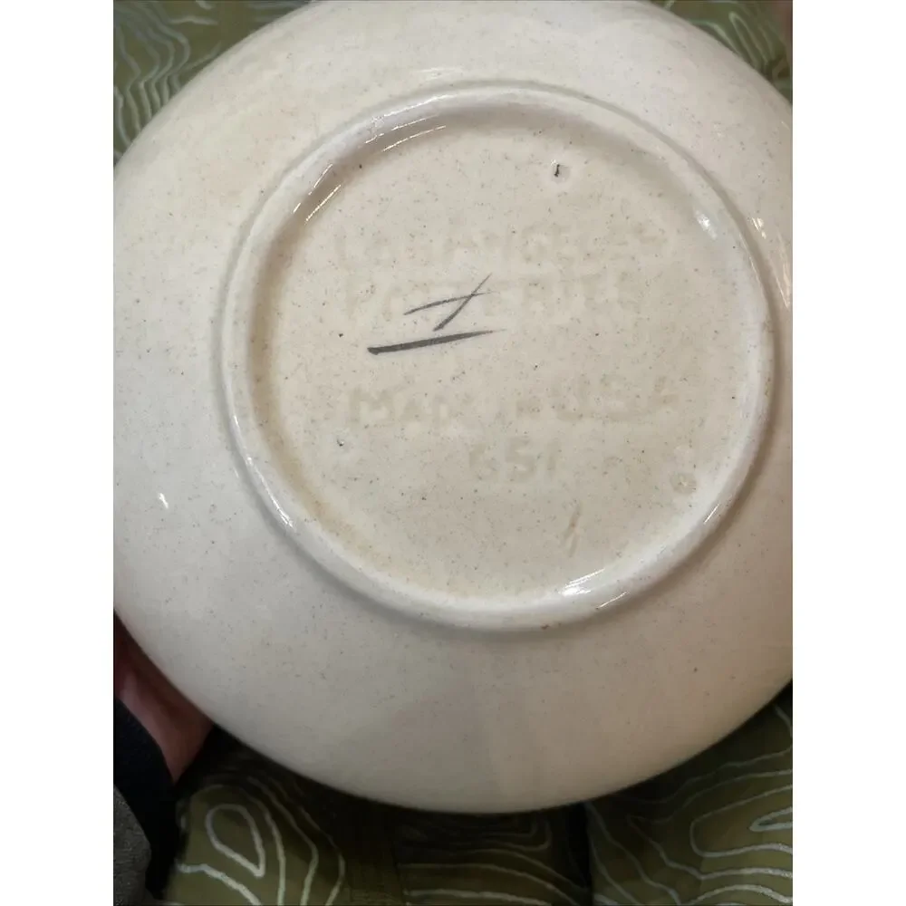 Vtg‎ Los Angeles Pottery Ceramic Mixing Bowl With Spout Vegetables 70s Retro USA